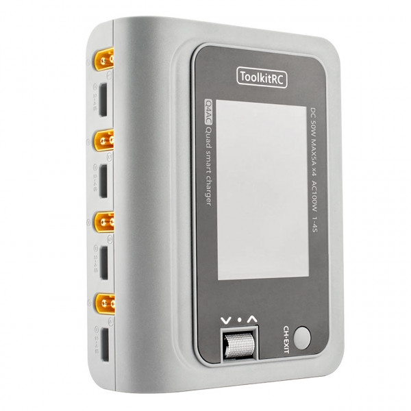 TK31600TK12000 ToolkitRC Q4AC LiPo 1-4S 5A 4 Kanal Ladegerät AC/DC ToolkitRC MC8 Multichecker